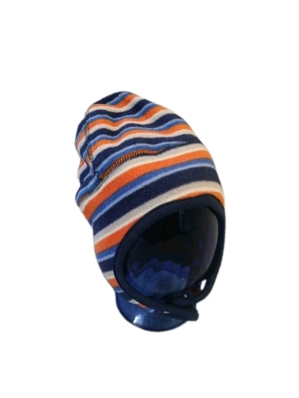 Toby NYC Infant Toddler Hat and Mittens Set Navy Stripes Double Layer Fleece